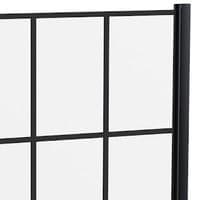 Square Hinged Framed Black Grid Bath Shower Screen 780mm