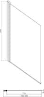 Square Hinged Frameless Black Tinted Bath Shower Screen 800mm