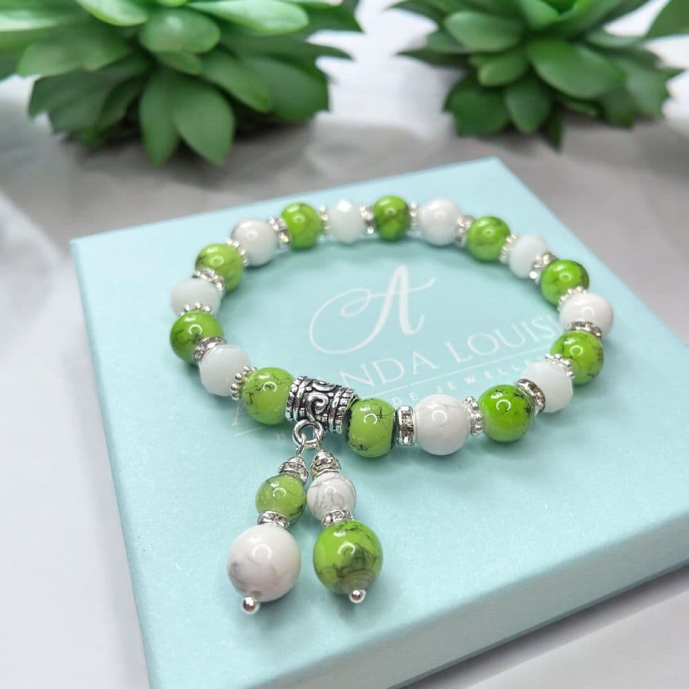 Lime Green Marble Bracelet