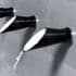 Bongio Soffi Murano Glass Basin/Bath Wall Mounted Spout Black/White/Chrome 60978CR99