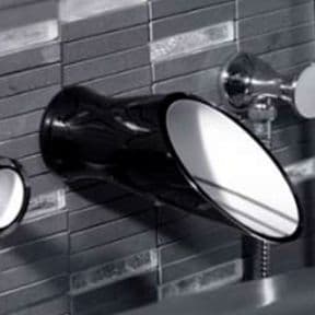 Bongio Soffi Murano Glass Basin/Bath Wall Mounted Spout Black/White/Chrome 60978CR99