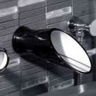 Bongio Soffi Murano Glass Basin/Bath Wall Mounted Spout Black/White/Chrome 60978CR99