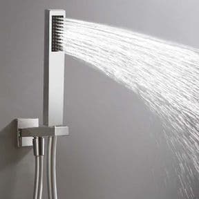 BSP Flat Minimalist Shower Hand set Kit Chrome WB63