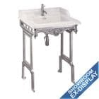 Burlington Classic 650mm Rectangular Basin With Brushed Aluminium Basin Stand SET B15-T38 ALU