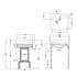 Burlington Classic 650mm Rectangular Basin With Brushed Aluminium Basin Stand SET B15-T38 ALU