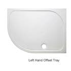 Crosswater 45mm Low Level Stone Resin Shower Tray Offset Quadrant 1200x800mm White SRQ81200LH