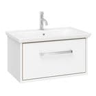 Crosswater Bauhaus Arena 600mm Console Wall Unit & Ceramic Basin SET, Gloss White - AN6032DPWG-AN061