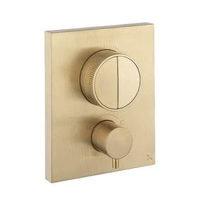 Crosswater MPRO Crossbox 2 Outlet Shower Valve Brushed Brass PROCBPUSH1500LBPF+CROSSBOX