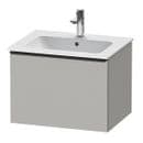 Duravit D-Neo 1Drawer Vanity Unit ONLY 610x440mm Concrete Grey With Black Handle DE42610BD070000
