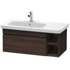 Duravit DuraStyle Wall Hung Open Shelf Vanity Unit 730x398mm Single Drawer Black Oak DS639705353