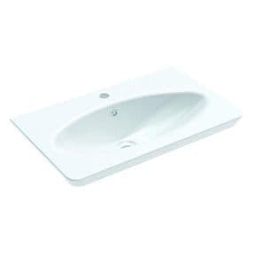 HIB Novum Kinver Mineral Marble Washbasin 800mm 1TH White - N13WB80CUR
