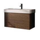 HIB Novum Vantage 850mm Wall Mounted Unit Dark Oak N16WH85DOA + N16WB85CER