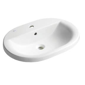 Ideal Standard Concept Oval 620mm Countertop Inset Basin 1TH, White - E500601