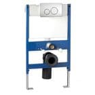 Imex Reduced Height Wall Hung WC Frame System With Front Chrome Dual Flush Plate CF02FRONT