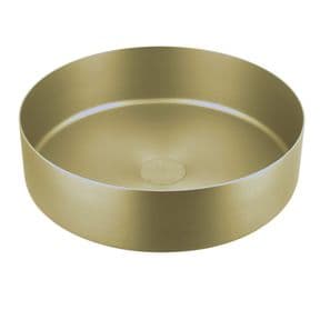 JTP VOS Brushed Brass 360mm Stainless Steel Countertop Basin, Brushed Brass - 23CTR360BBR