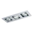 LAES Studio 3 Square Adjustable 3 Downlight Fitting Brushed Aluminium STUDIO-3-GU10
