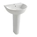 Roca Andes 55cm Basin & Pedestal 1TH White Z33767700H