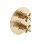 Vado Elements 2 Outlet Thermostatic Shower Valve Brushed Gold IND-ELE148D/2-BRG