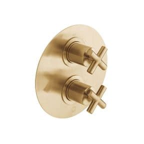 Vado Elements 2 Outlet Thermostatic Shower Valve Brushed Gold IND-ELE148D/2-BRG