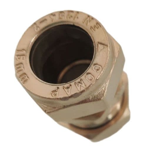 15mm Ultra Gold plated  Compression Coupling  GLD/345