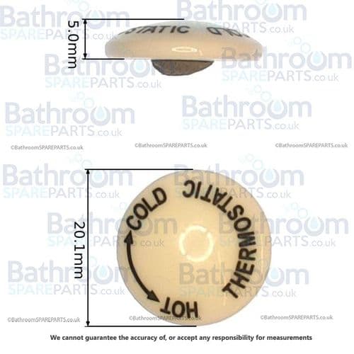 20mm Hot Cold Ceramic Bone Colour Indice BSPCB001