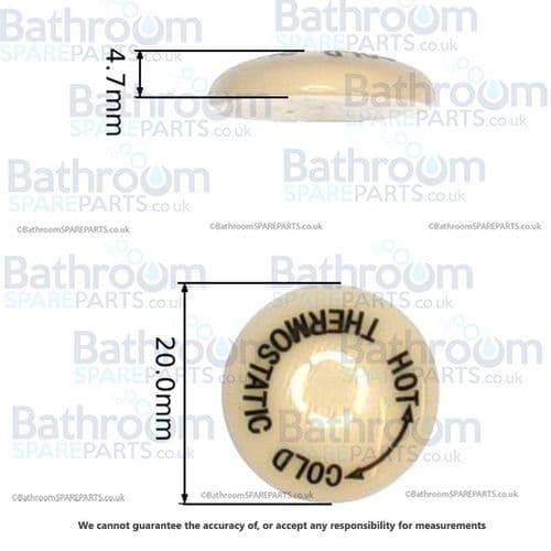 20mm Hot Cold White Ceramic Indice BSPCW002