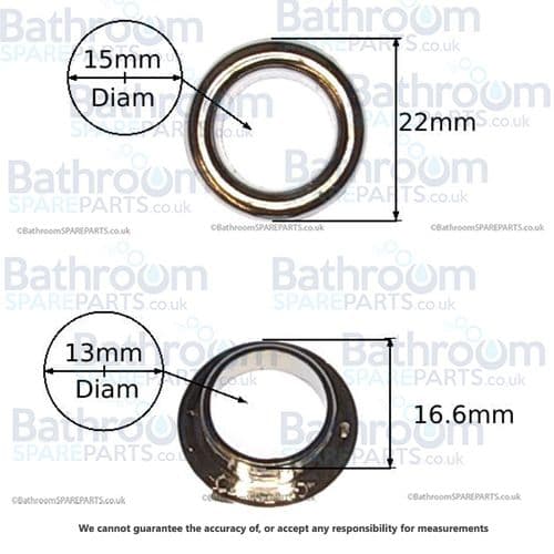 22mm Round Chrome Basin Overflow Ring  BSP9500