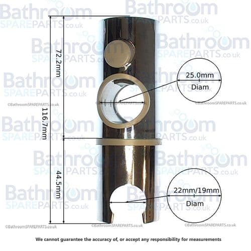 25mm Plastic Chrome Sliding Rail Hand Set Holder BSP25