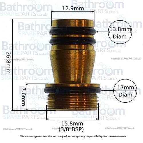 3/8" BSP Brass Kitchen Tap Hose Adapter EB11404