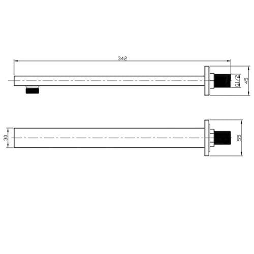 300mm Chrome Square Wall Shower Head Arm SY-SA02