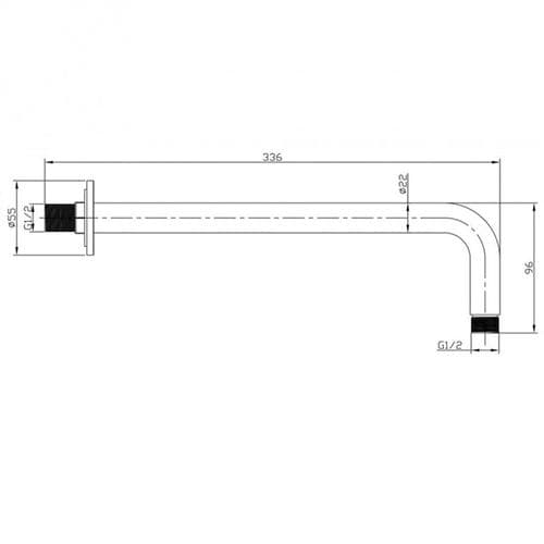 300mm Chrome Wall Shower Head Arm SY-SA01