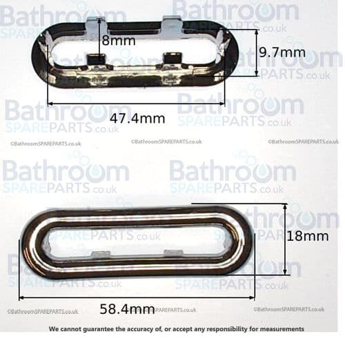 58mm Rectangular Basin Overflow Ring Chrome BSP4500