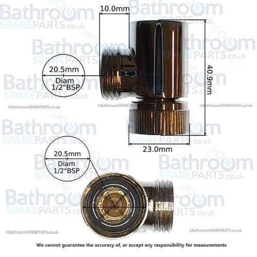 90 deg Angled 1/2" Chrome Hose Connector BSPCON101