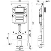 Abacus 1180mm Wall Mounted Wc Frame With Dual Flush Cistern EPWC-05-2005