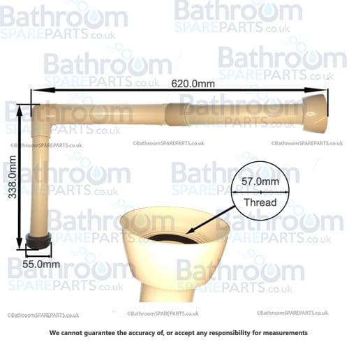 Abacus Concealed Flush Pipe - For B690 D5 Concealed Furniture Cistern EPSP-05-4046