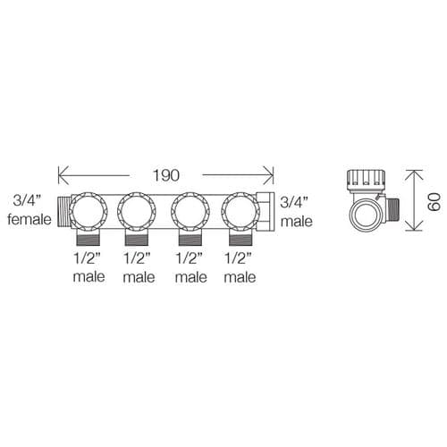 Abacus Easi-Plan 4 Way Water Distribution Manifold EPWD-05-0515