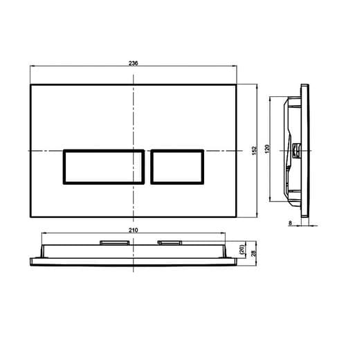 Abacus Easi-Plan Trend 2 Flush Plate Chrome EPPR-30-05CP