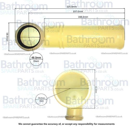 Abacus Flush Pipe For Post-Dec2015 980mm Cistern/Frame (K210) ABSP-20-0092