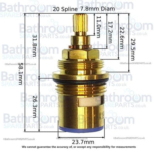 ABACUS ON/OFF CARTRIDGE FOR 1-WAY 2-HANDLE CVP CONCEALED SHOWER VALVE (ABSP-10-0016)
