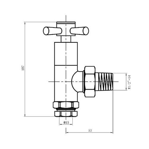 Abacus Quattro 15mm Angled Chrome Valve ULRV-25-0505