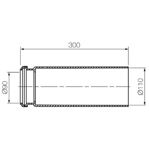 Abacus Straight Wc Adapter With Groove For Wc Frames ABSP-20-0006
