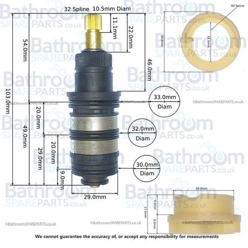 Abacus Thermostatic Cartridge For CVP Concealed Shower Valves ABSP-10-0004