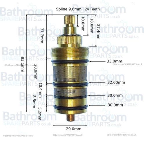 Abacus Thermostatic Cartridge for Pre March 2017 VETS-10-3120/3125 Shower Valves VESP-TS-0034