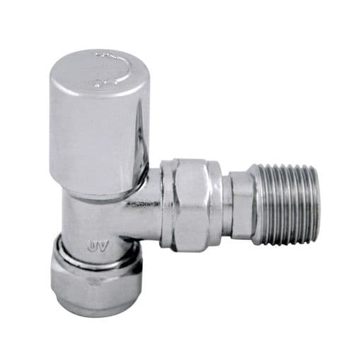 Abacus Ultima Lockshield Angle Radiator Valve - Chrome 10mm ULRV-05-0510