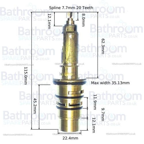 Adora Fusion Thermostatic Shower Valve Thermostatic Cartridge 5E2.1102