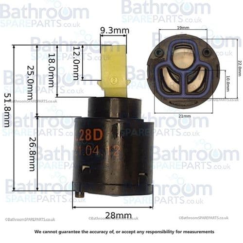 Adora Planet 28mm Basin Tap Cartridge MB1129