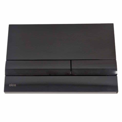 Alca Plast Basic 17 Flush Plate Inline Polished Black M1718