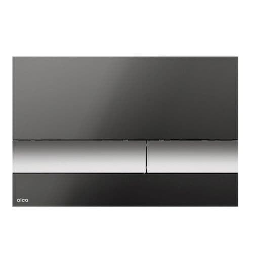 Alca Plast Basic 17 Flush Plate Inline Polished Black & Matt Chrome M1728-2