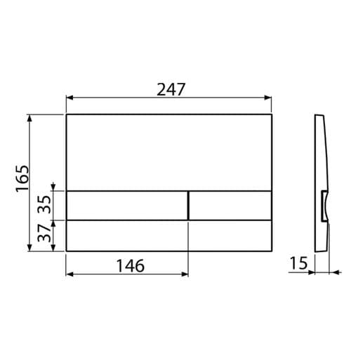 Alca Plast Basic 17 Flush Plate Inline Polished Chrome M1741