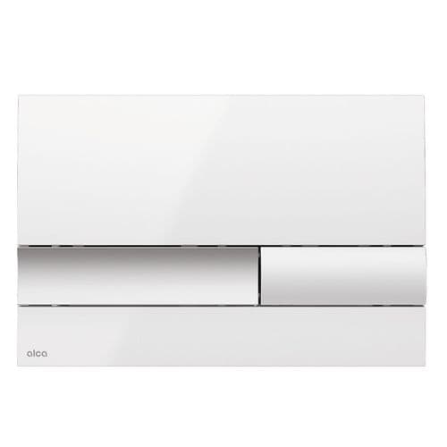 Alca Plast Basic 17 Flush Plate Inline Polished White M1730